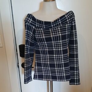 Banana Republic Blue Plaid Top